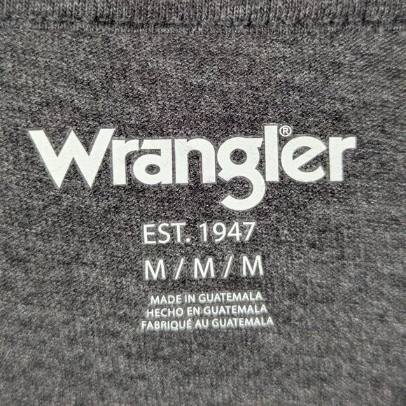 Wrangler Est 1947 Graphic T Shirt Mens M Gray Red Retro Logo Western Streetwear - Picture 3 of 5